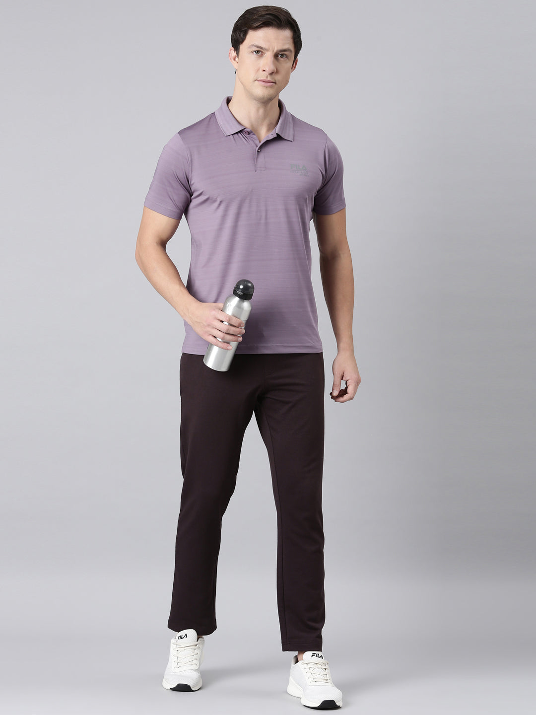Fila Men Purple Polo Collar T-Shirts Regular Fit