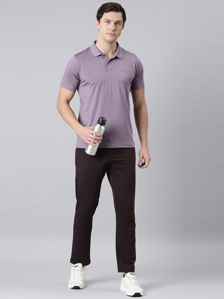 Fila Men Purple Polo Collar T-Shirts Regular Fit