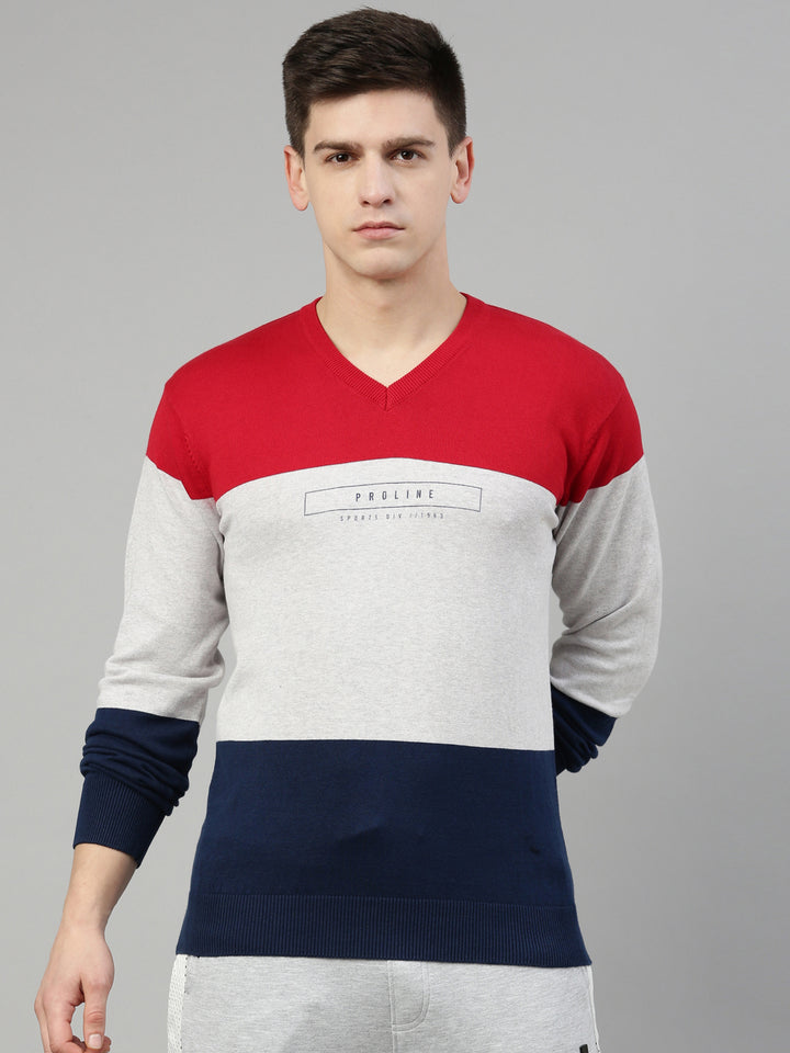 Men's Color Block Comfort Fit Jumpers