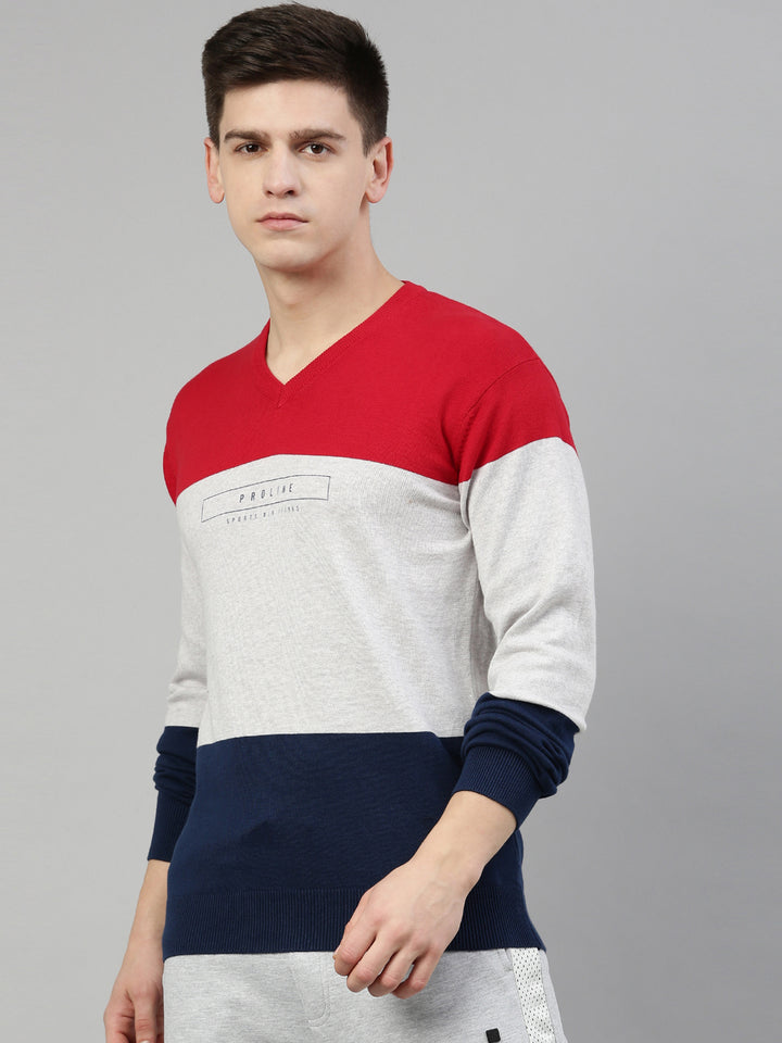 Men's Color Block Comfort Fit Jumpers