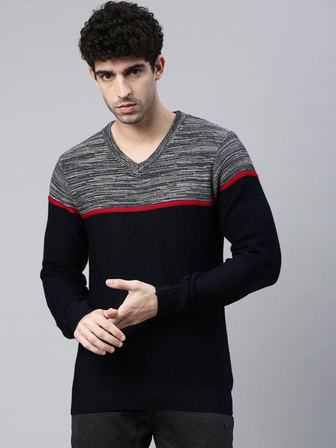 Men's Color Block Comfort Fit Jumpers