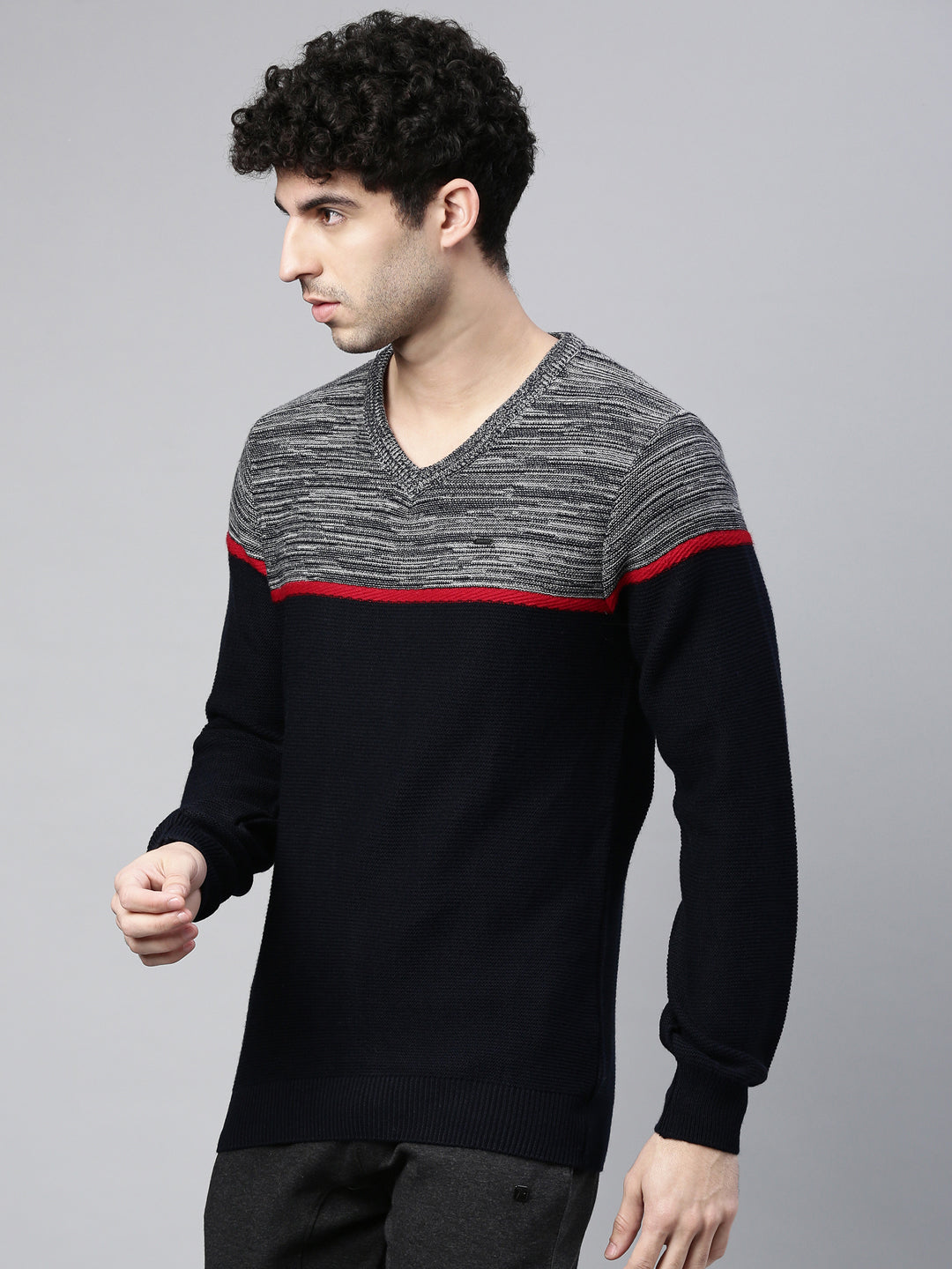 Men's Color Block Comfort Fit Jumpers