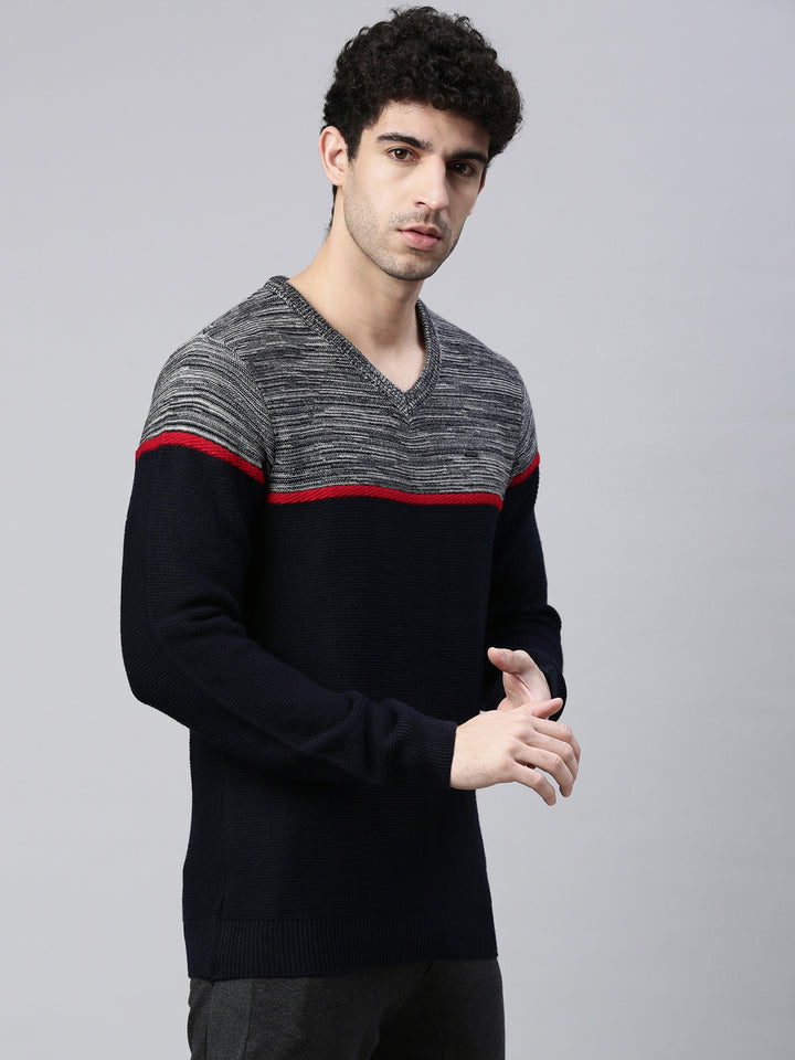 Men's Color Block Comfort Fit Jumpers