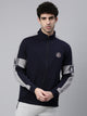 Men's Street Navy Front Open Sweatshirt