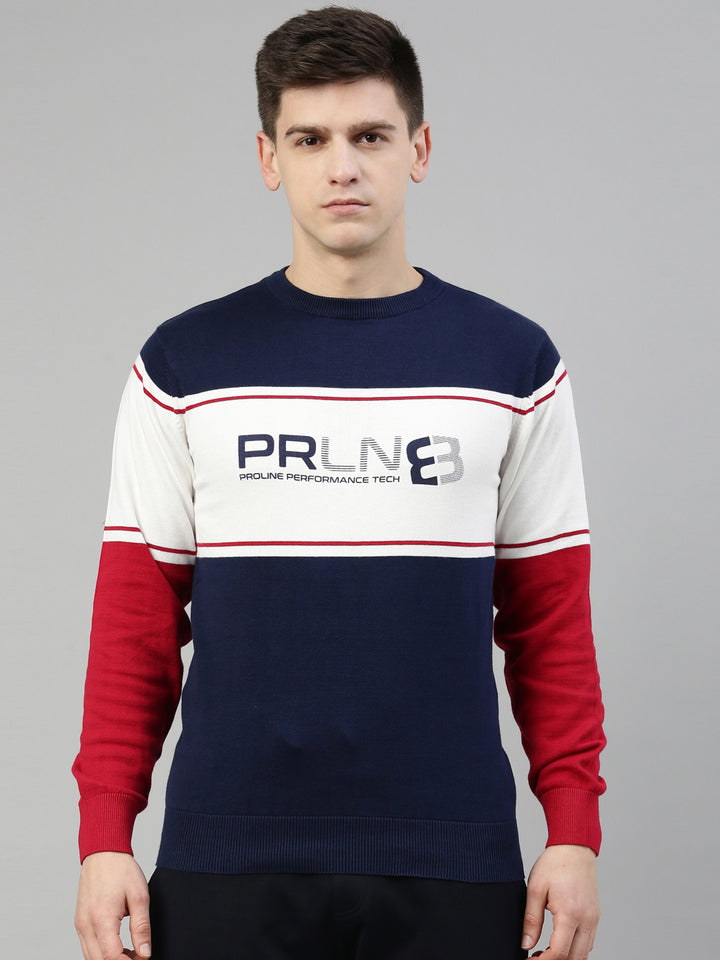 Men's Color Block Comfort Fit Jumpers