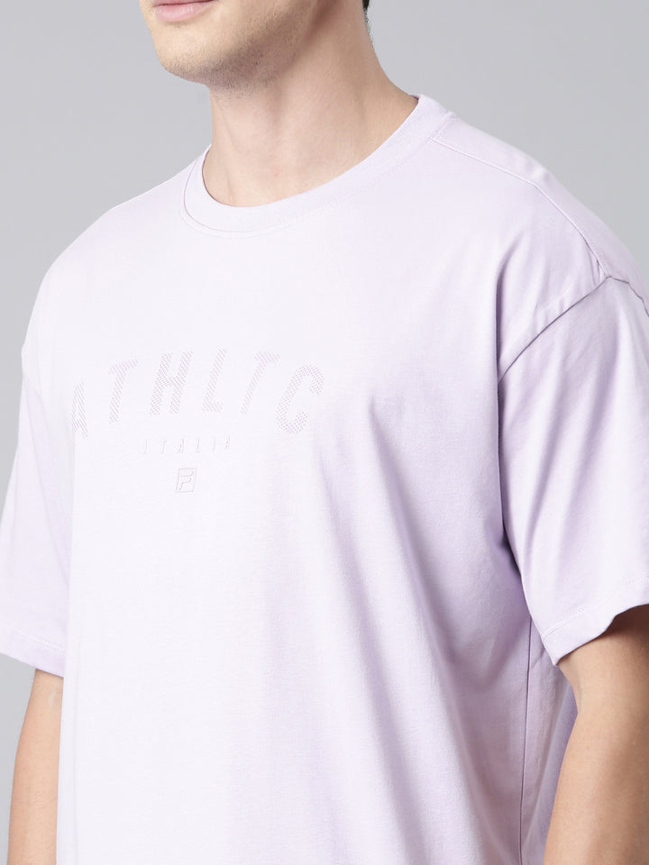 Fila Men Lavender T-Shirts Over Sized Tee