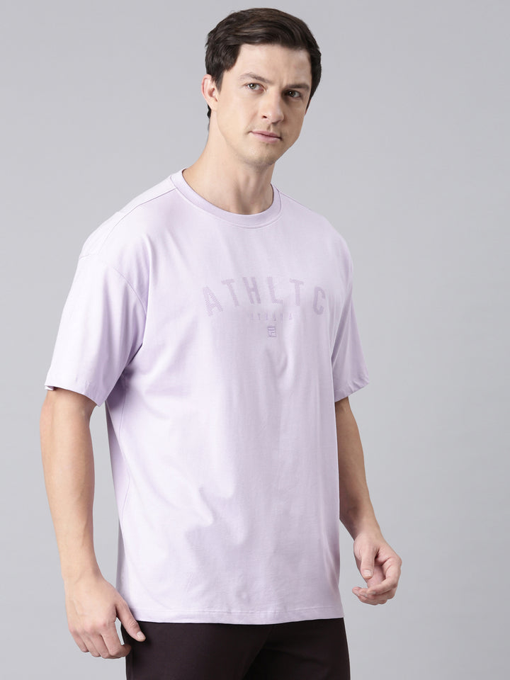 Fila Men Lavender T-Shirts Over Sized Tee