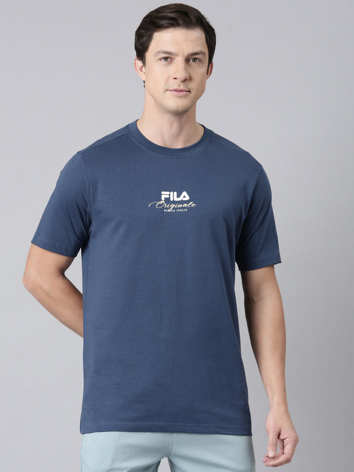 Fila Men Navy Blue T-Shirts Regular Fit