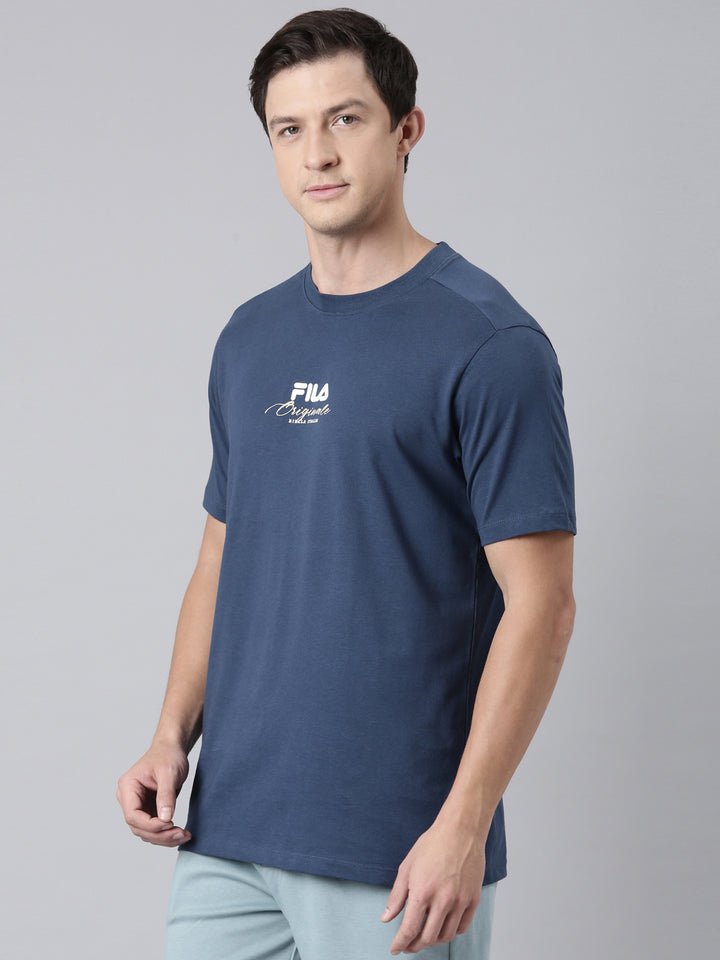 Fila Men Navy Blue T-Shirts Regular Fit
