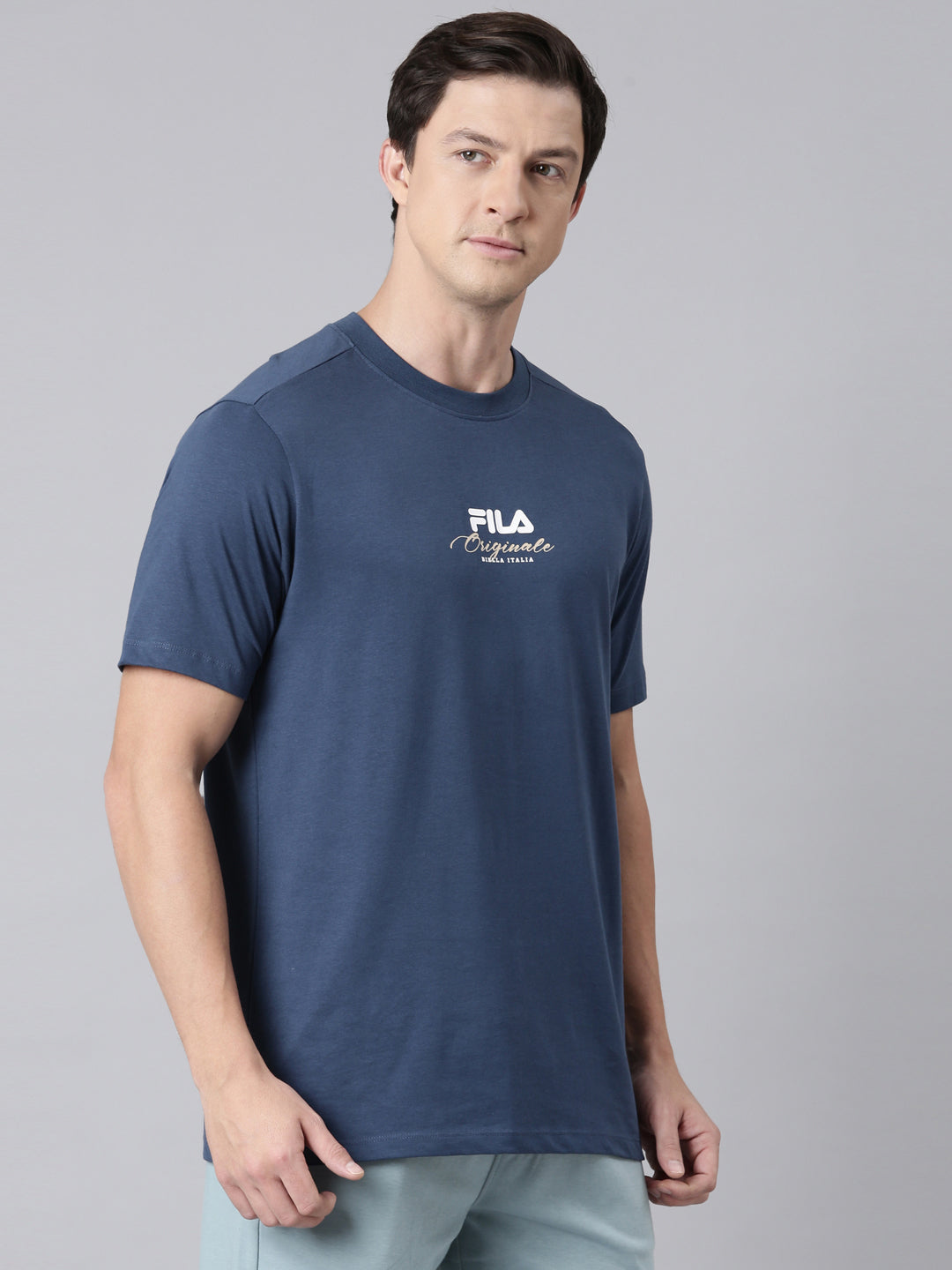 Fila Men Navy Blue T-Shirts Regular Fit