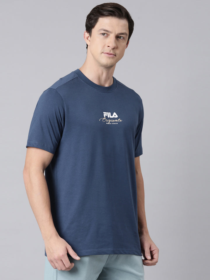 Fila Men Navy Blue T-Shirts Regular Fit