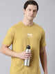 Fila Men Mustard Round Neck T-Shirts Regular Fit