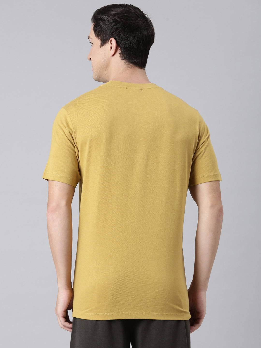 Fila Men Mustard Round Neck T-Shirts Regular Fit