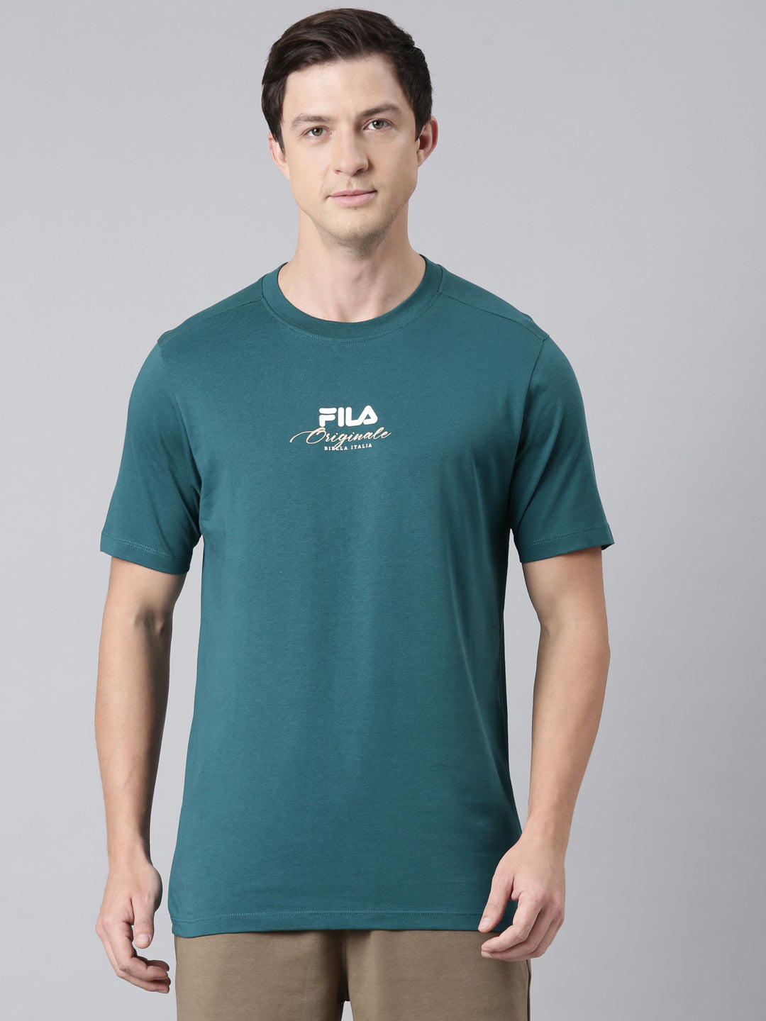Fila Men Lime Green T-Shirts Regular Fit