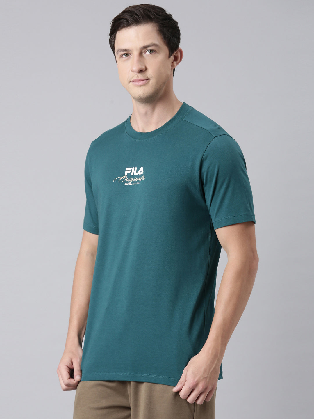 Fila Men Lime Green T-Shirts Regular Fit