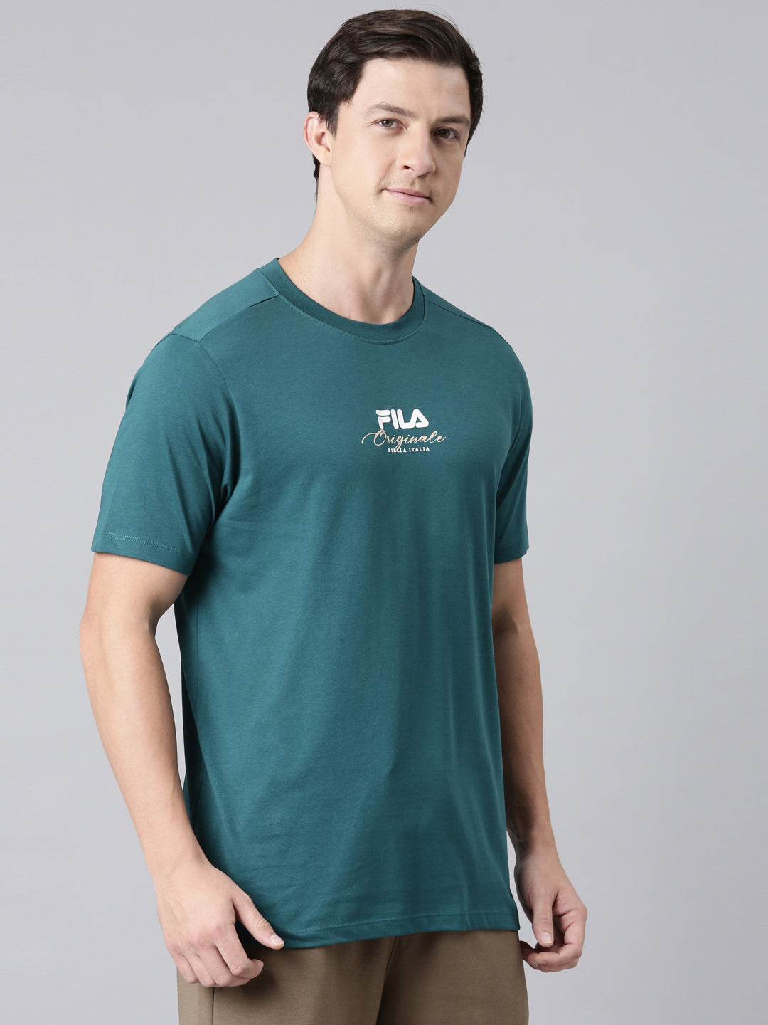 Fila Men Lime Green T-Shirts Regular Fit