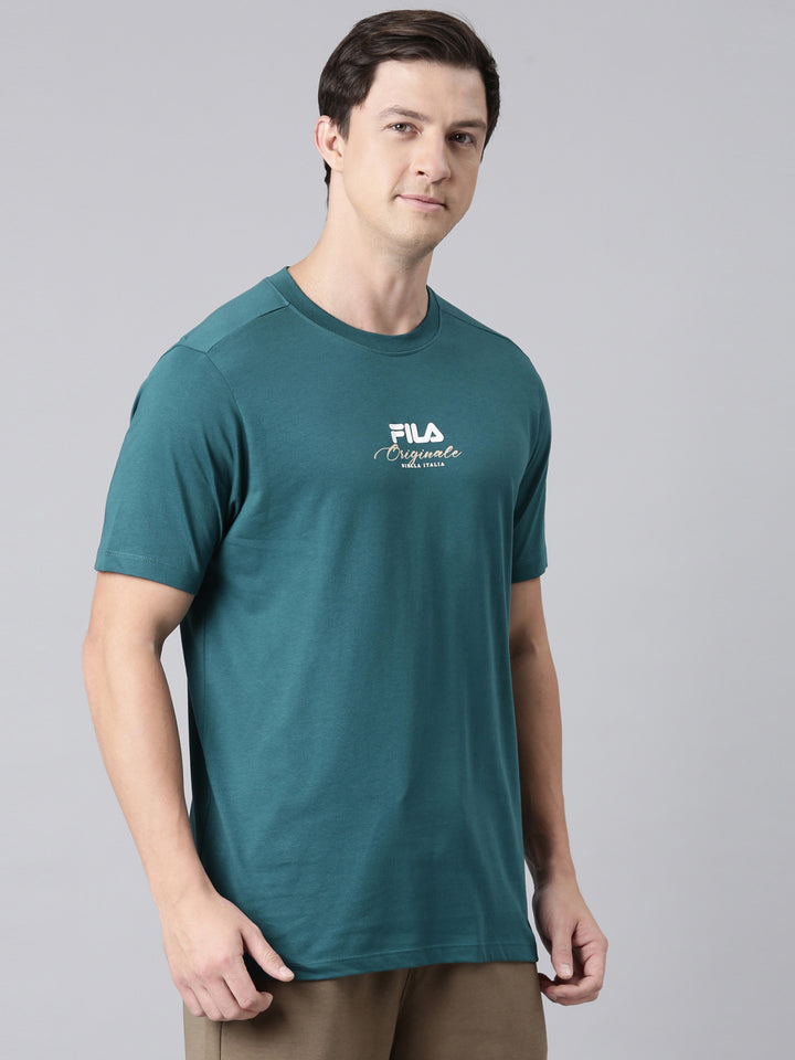 Fila Men Lime Green T-Shirts Regular Fit