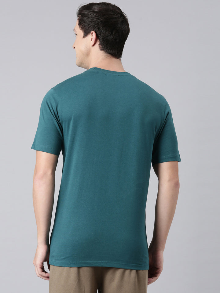 Fila Men Lime Green T-Shirts Regular Fit