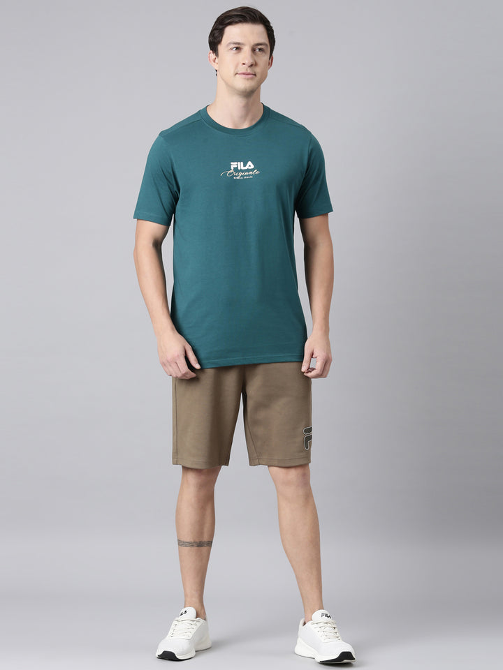Fila Men Lime Green T-Shirts Regular Fit
