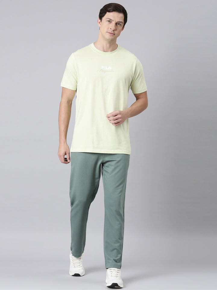 Fila Men Green Round Neck T-Shirts Regular Fit