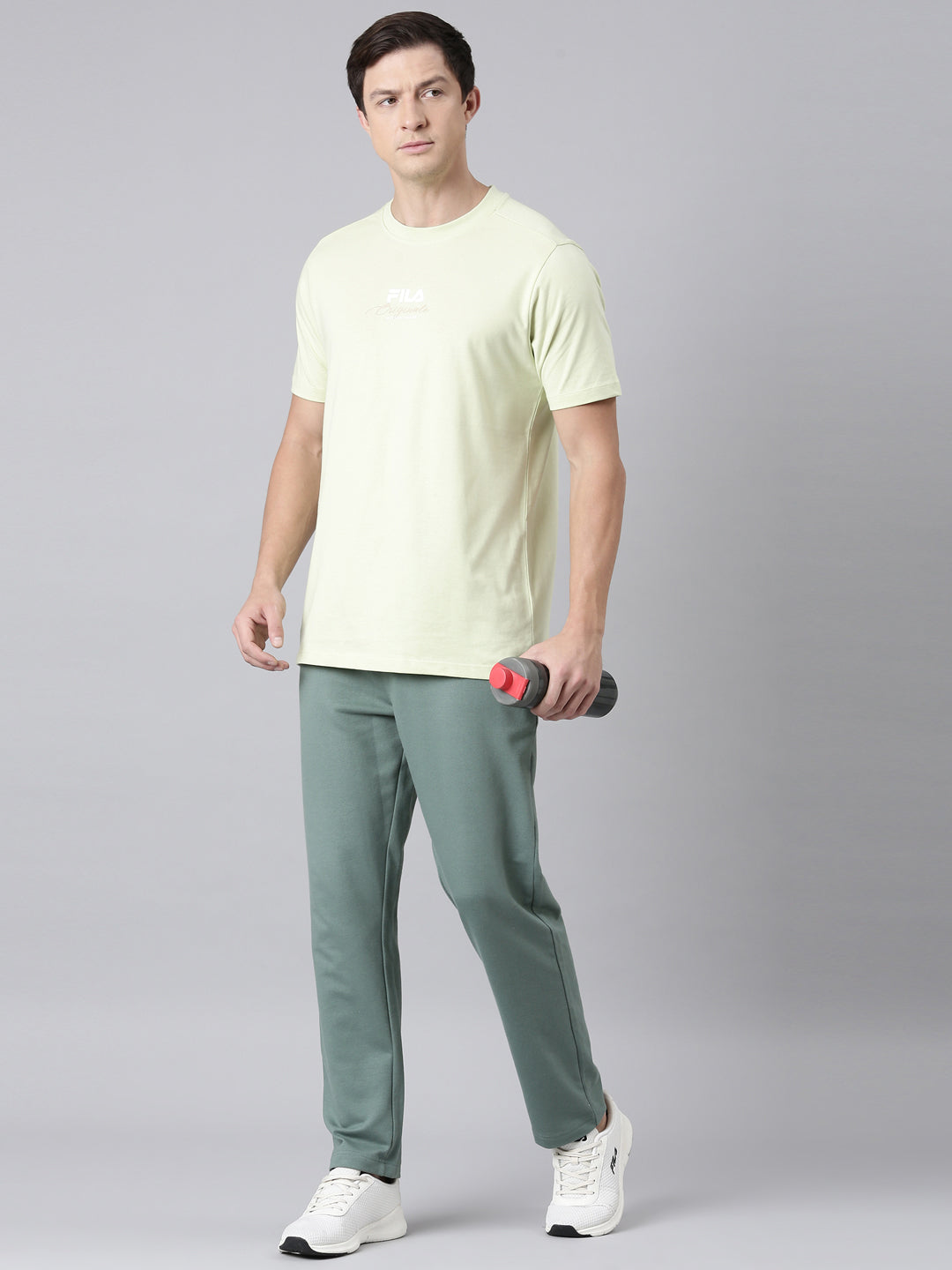 Fila Men Green Round Neck T-Shirts Regular Fit