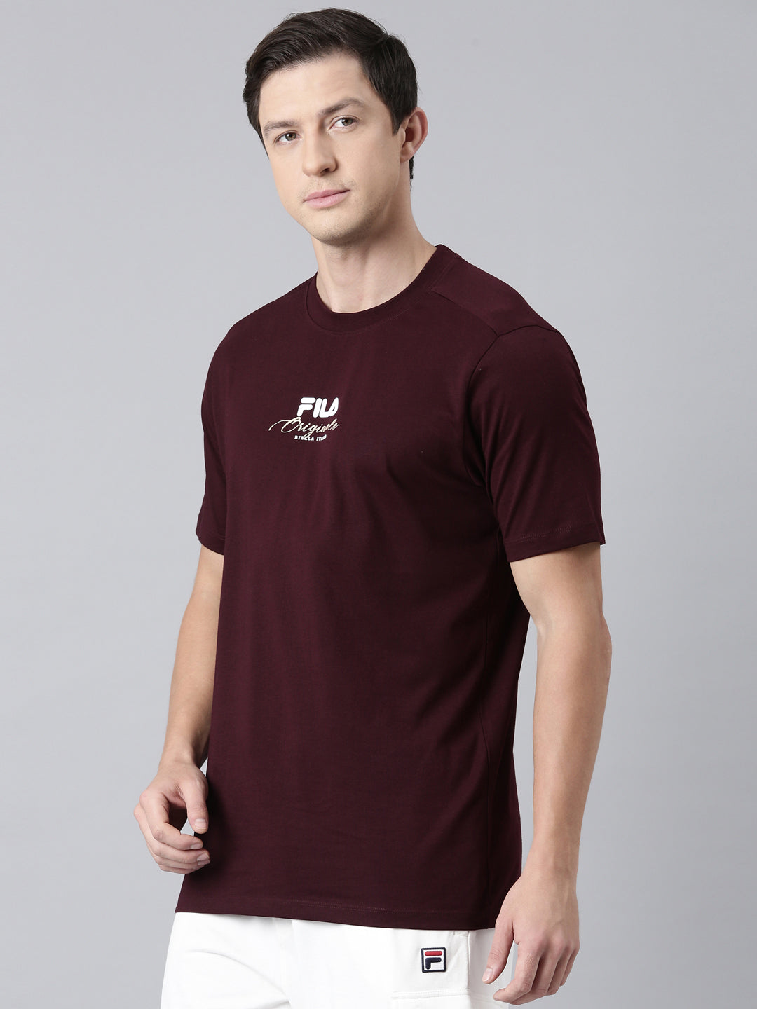 Fila Men Maroon T-Shirts Regular Fit
