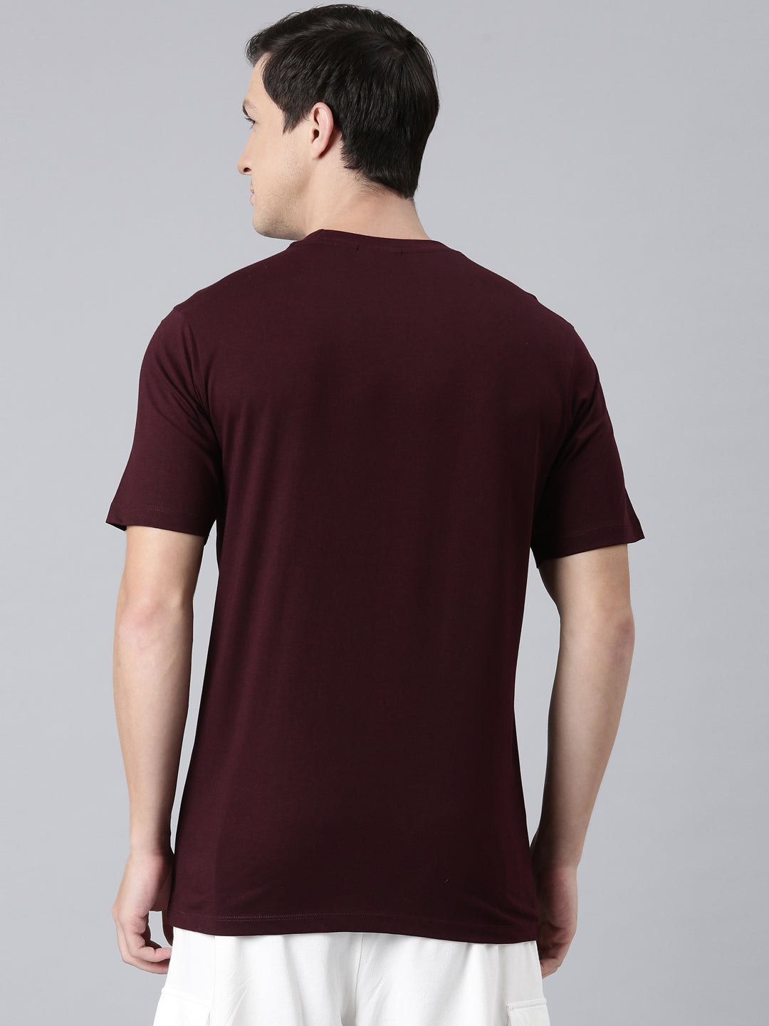 Fila Men Maroon T-Shirts Regular Fit