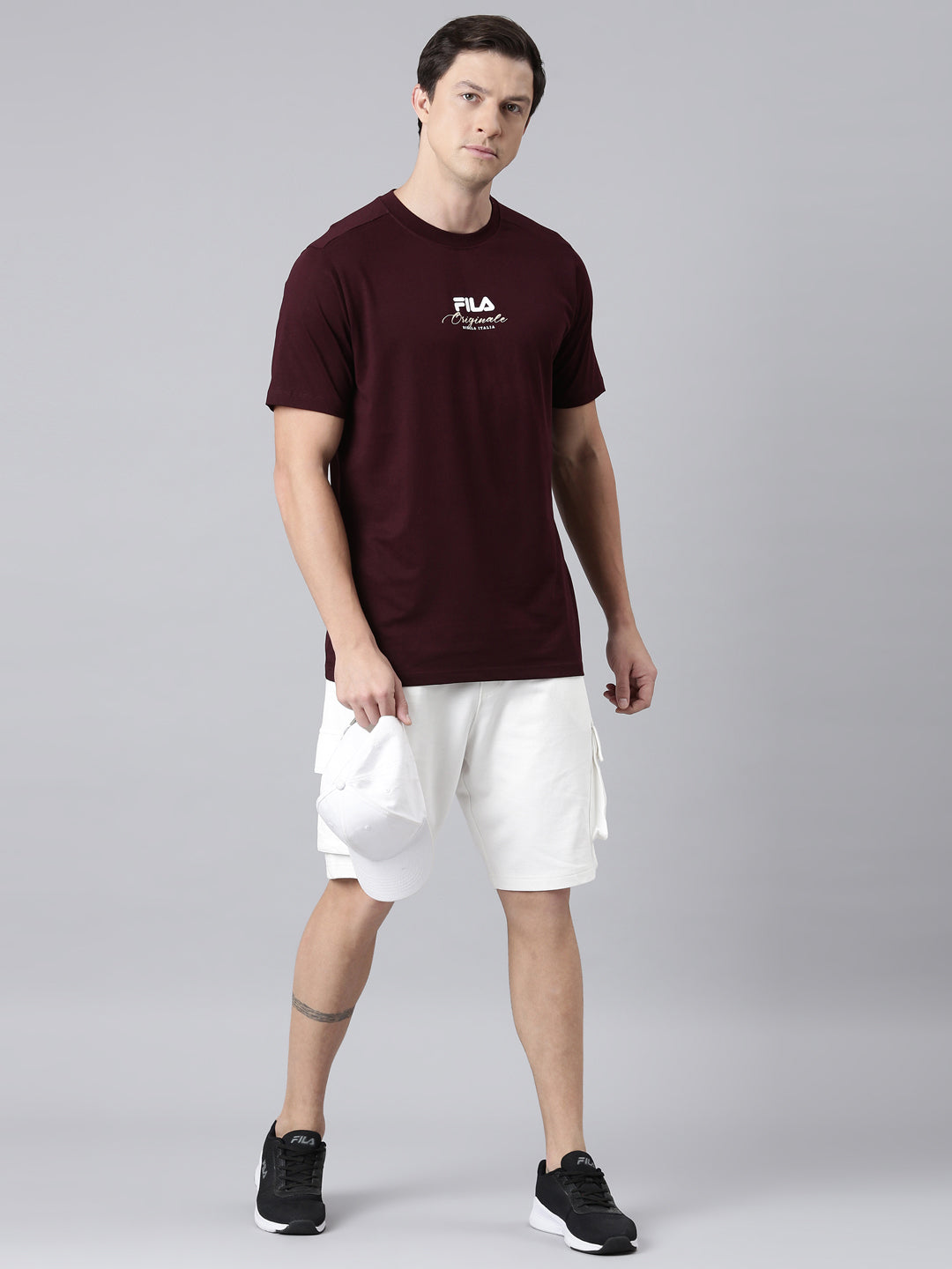 Fila Men Maroon T-Shirts Regular Fit