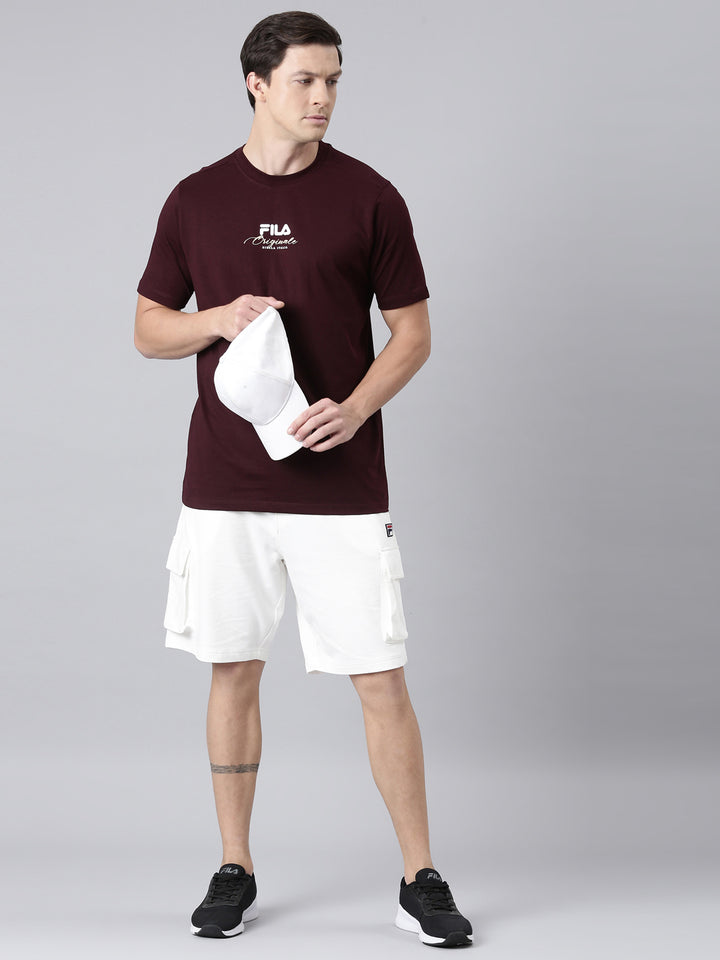 Fila Men Maroon T-Shirts Regular Fit