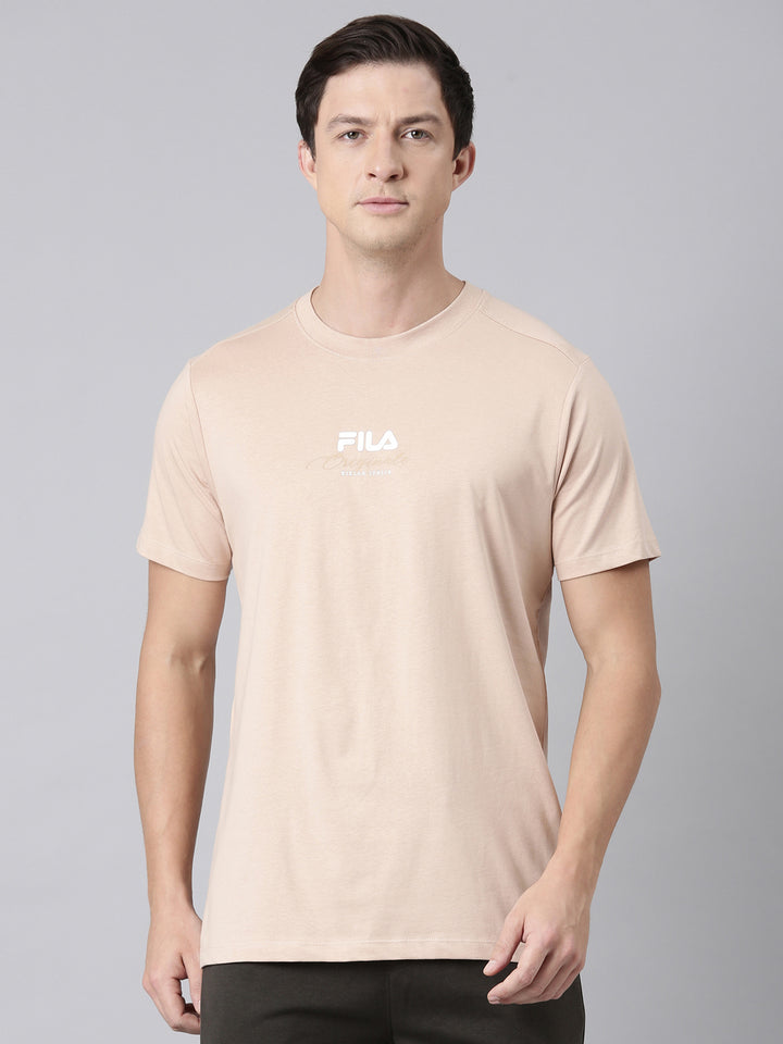 Men Camel Brown T-Shirts Regular Fit