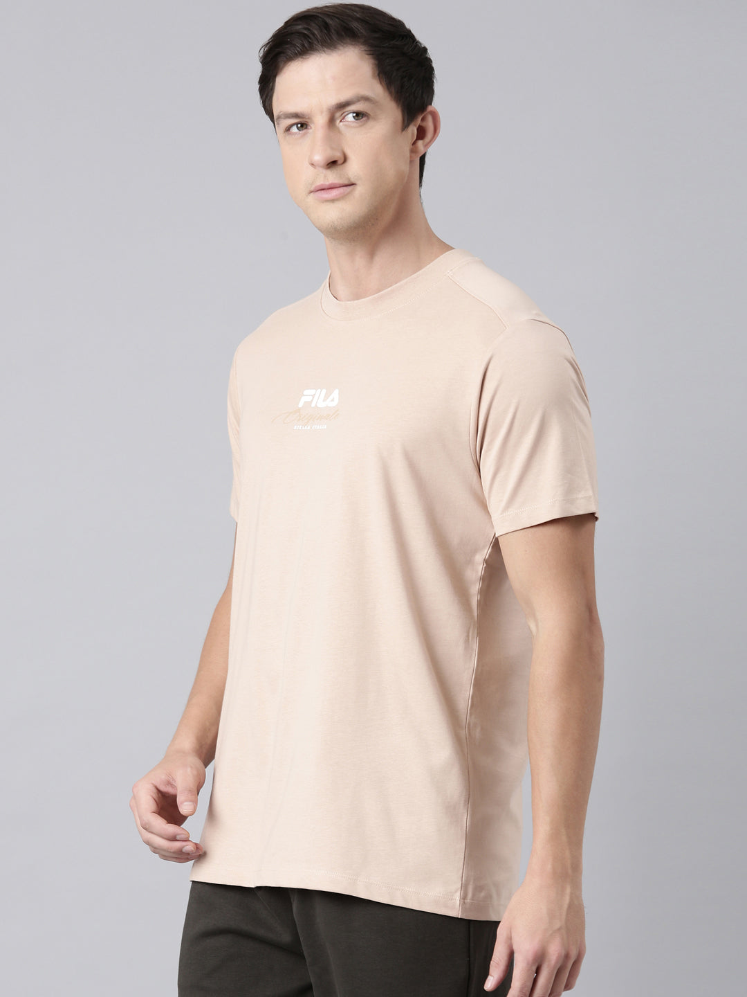 Men Camel Brown T-Shirts Regular Fit