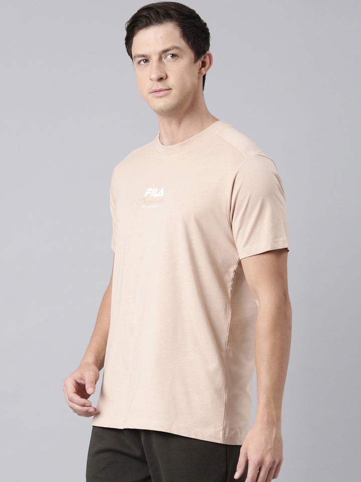 Men Camel Brown T-Shirts Regular Fit