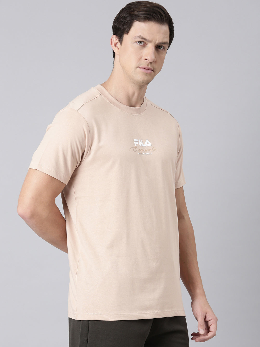 Men Camel Brown T-Shirts Regular Fit