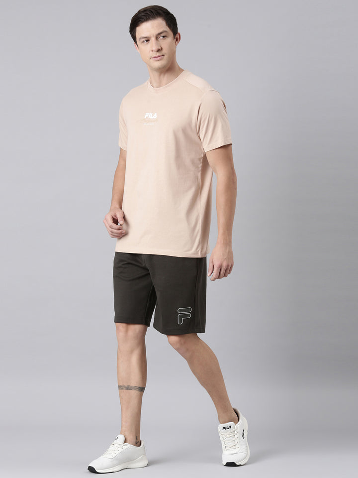 Men Camel Brown T-Shirts Regular Fit