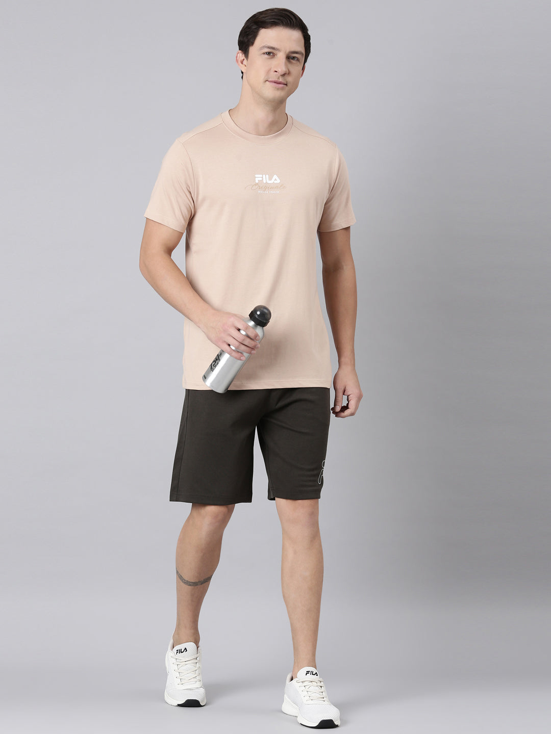 Men Camel Brown T-Shirts Regular Fit