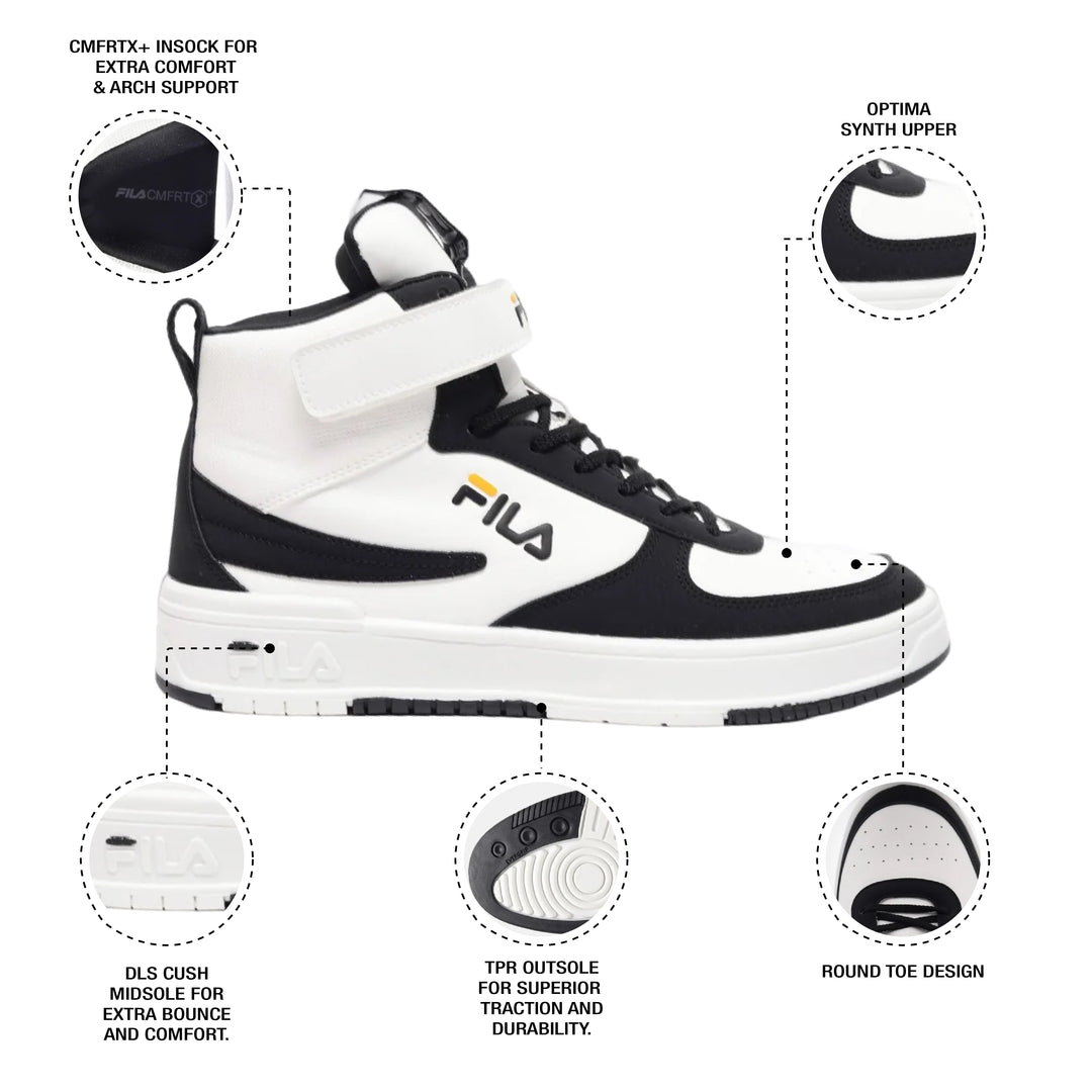 Fila Men Azaro White & Black Basketball Shoes