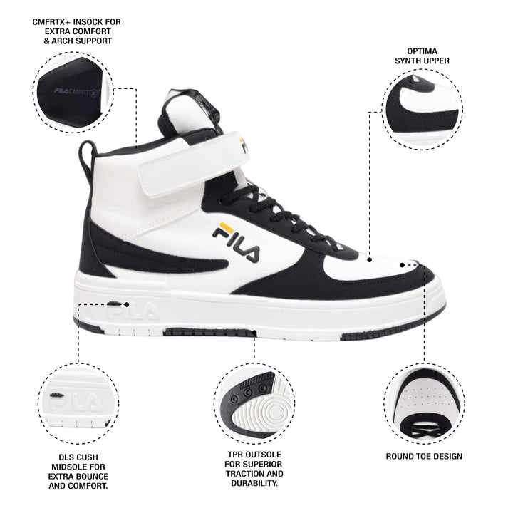 Fila Men Azaro White & Black Basketball Shoes