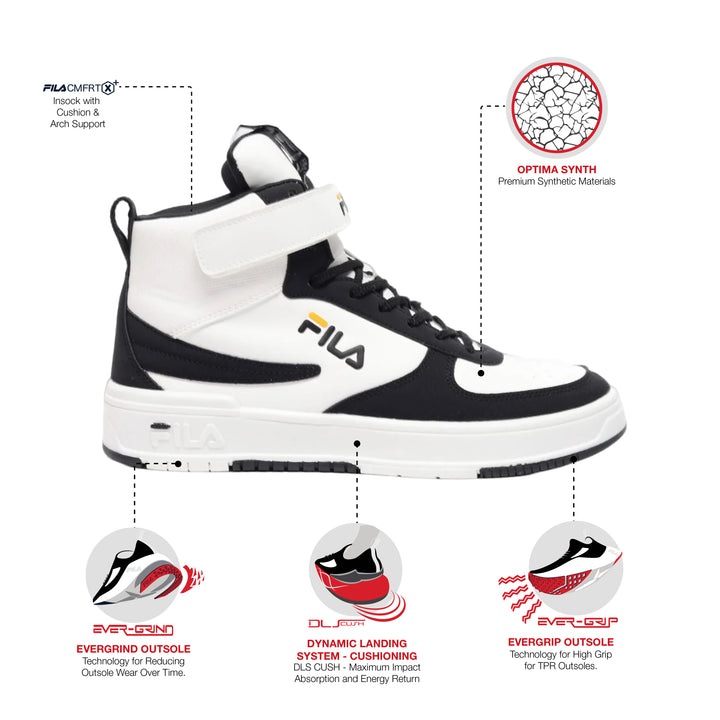 Fila Men Azaro White & Black Basketball Shoes