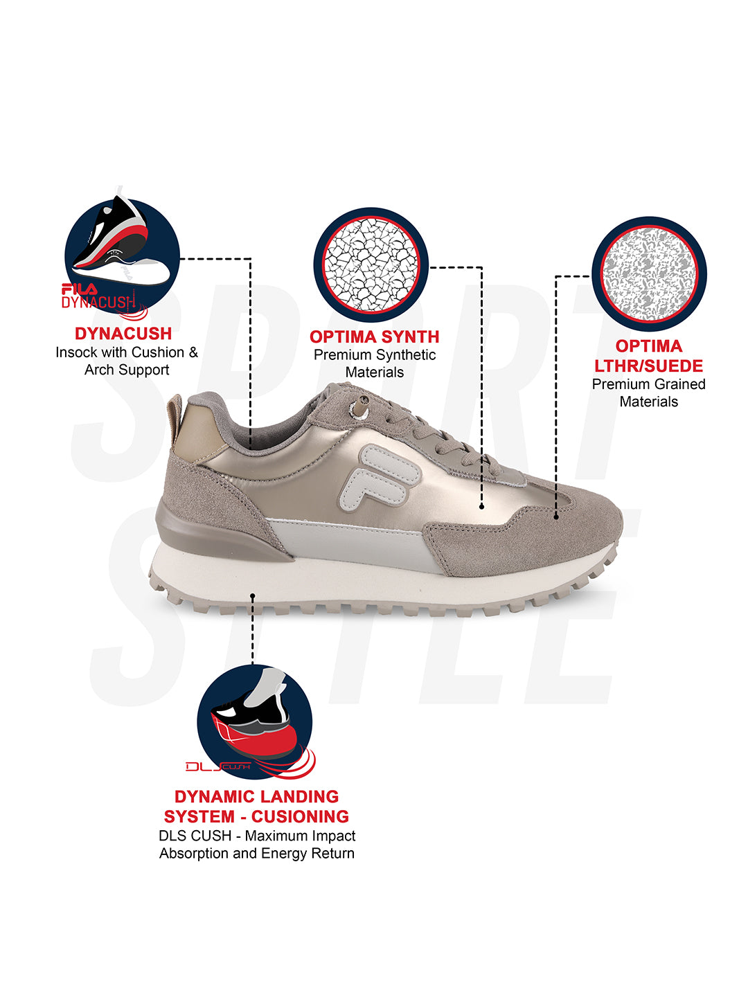 Fila Womens Retro-Jo Reflect Grey Sneakers