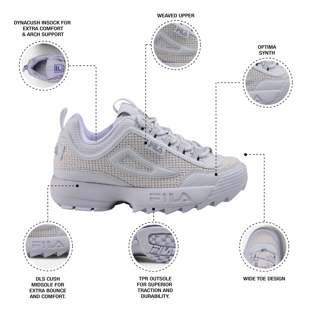 Fila Women White Disruptor 2 Woven Shoes