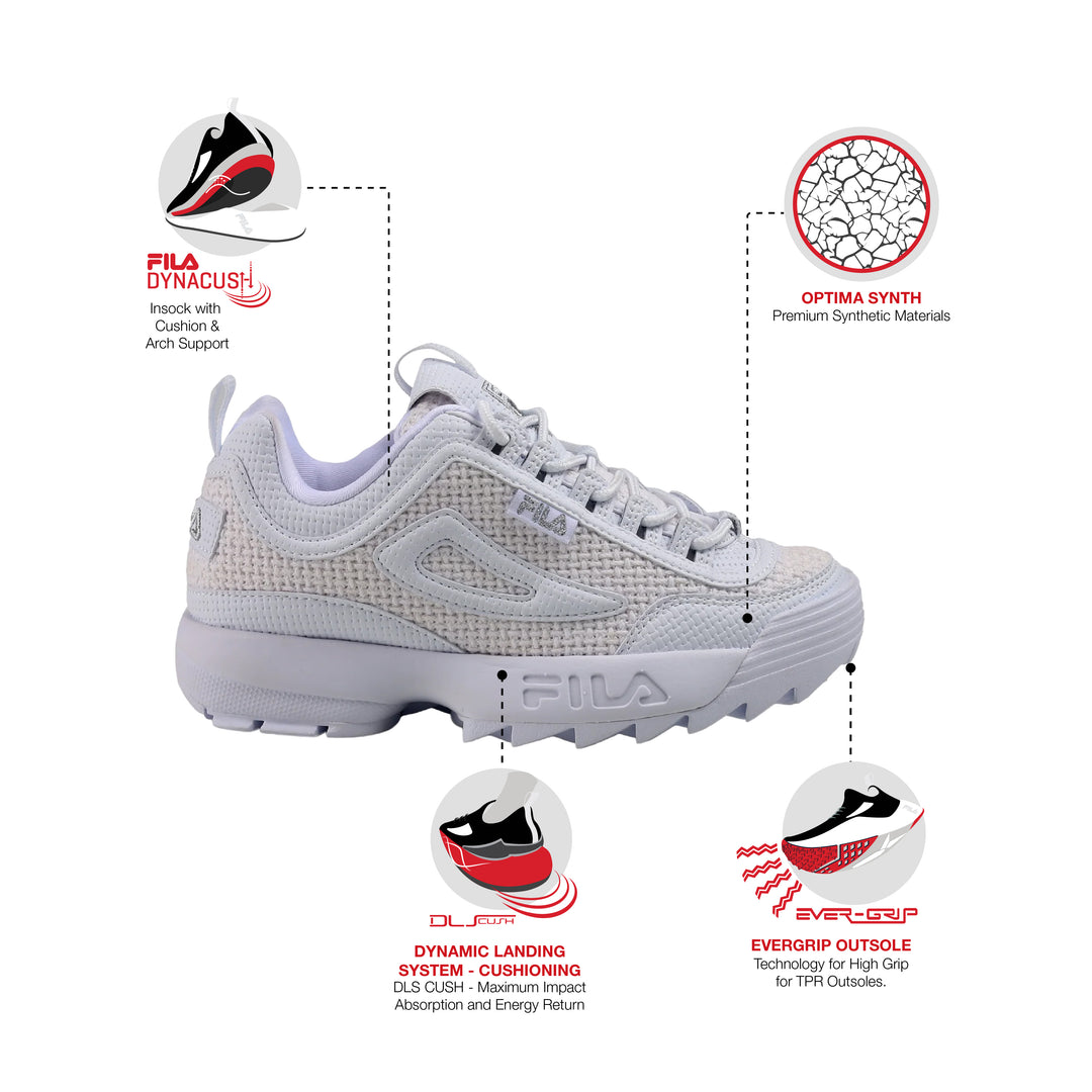 Fila Women White Disruptor 2 Woven Shoes
