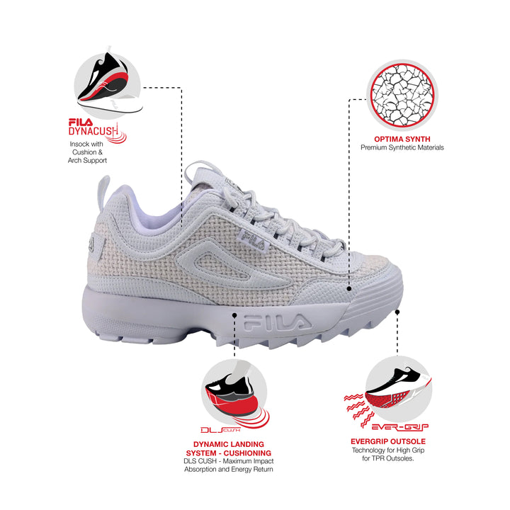 Fila Women White Disruptor 2 Woven Shoes