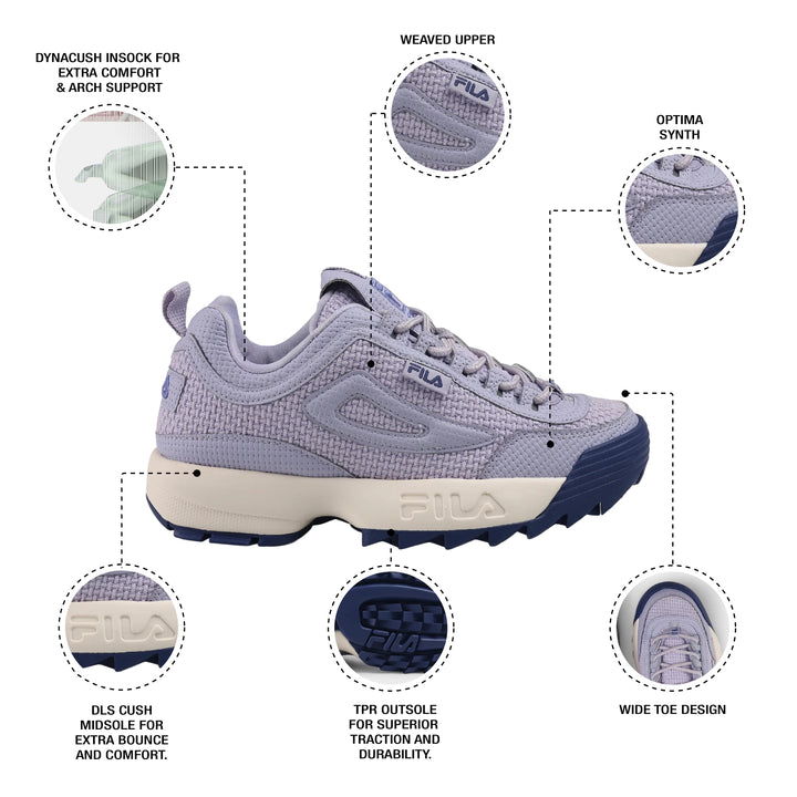 Fila Women Light Purple Disruptor 2 Woven Shoes