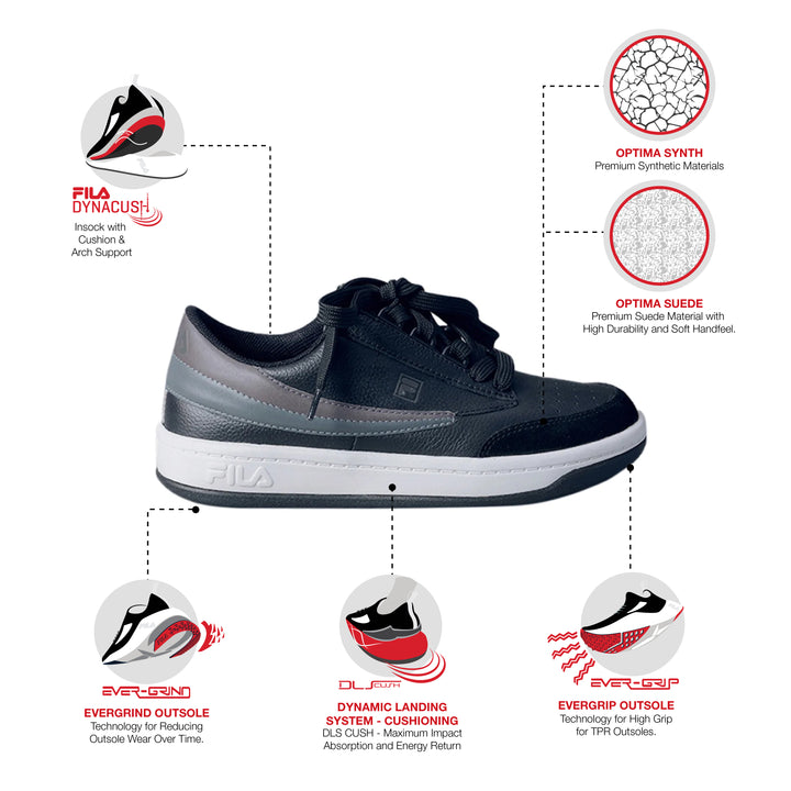 Fila Men Black Tenn Serve Shoes