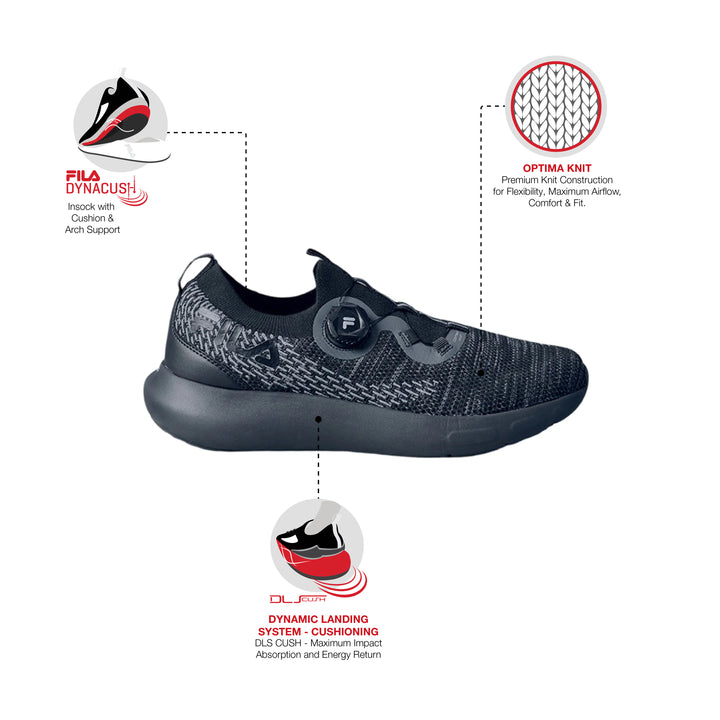 Fila Men Black Ease Dapro Shoes