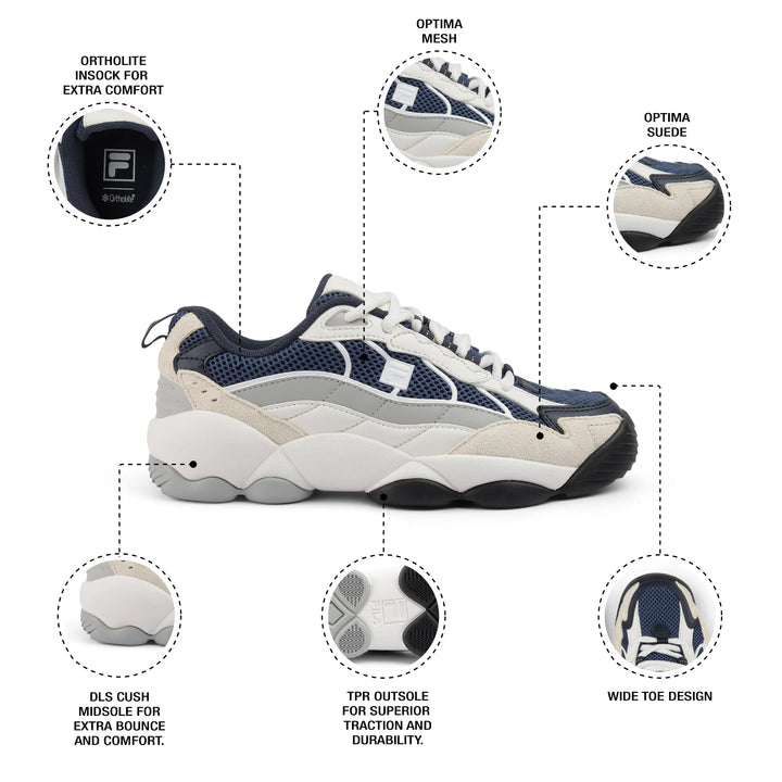 Fila Women White Wavy Spaghetti Shoes
