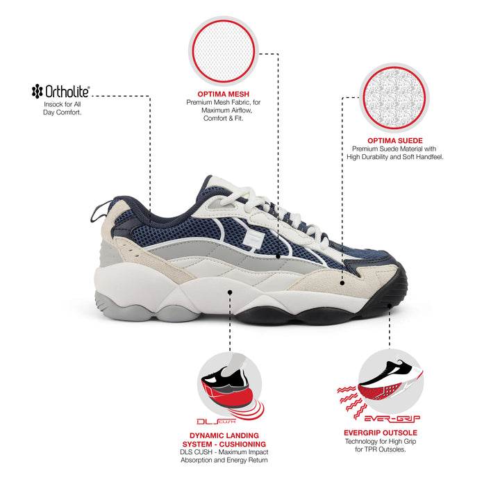 Fila Women White Wavy Spaghetti Shoes
