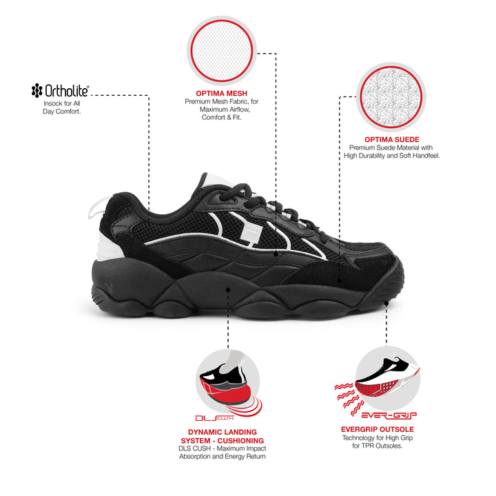 Fila Women Black Wavy Spaghetti Shoes