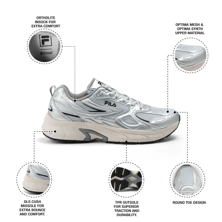 Fila Women Silver Retro Running 3 Shoe