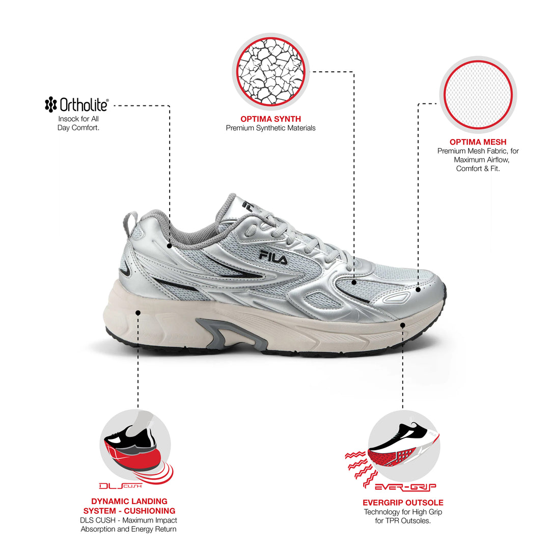 Fila Women Silver Retro Running 3 Shoe